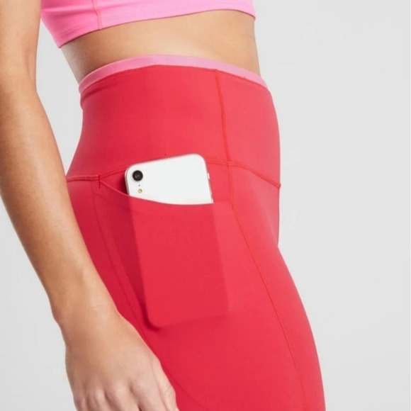 Athleta Revolution lazer cut 7/8 tight Powervita red athleisure woman small - Picture 4 of 16
